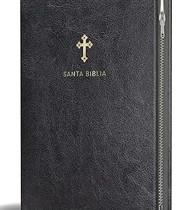 Biblia Reina Valera 1960 · Letra grande · Tapa piel color negro · Con cierre